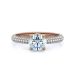 Three Row Micro-Pavé Basket Diamond Engagement Ring (18K Rose Gold)