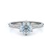 Interlaced Six Prong Solitaire Engagement Ring (18K White Gold)