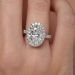 Oval Shaped Diamond Pave Halo Ring