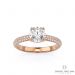 Three Row Micro-Pavé Basket Diamond Engagement Ring (18K Rose Gold)