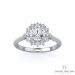Halo Antique Diamond Engagement Ring (14K White Gold)