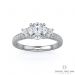 Rounds with Pave Three Stone Diamond Engagement Ring (Platinum)