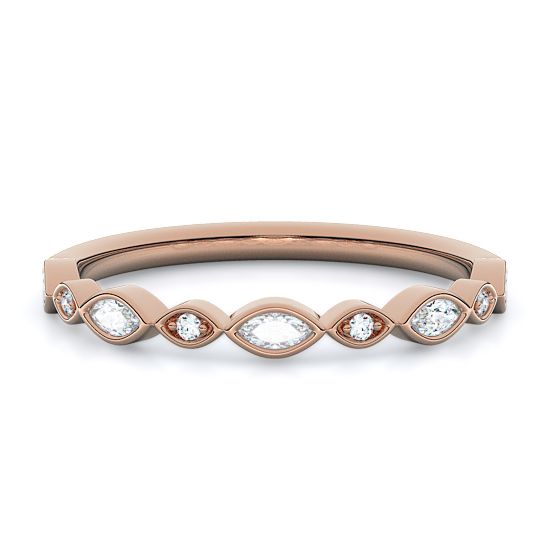 Marquise and Rounds Diamond Ring (18K Rose Gold)