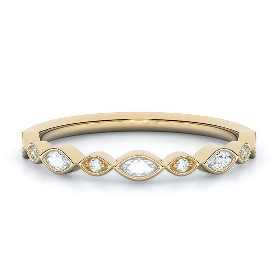 Marquise and Rounds Diamond Ring (18K Yellow Gold)