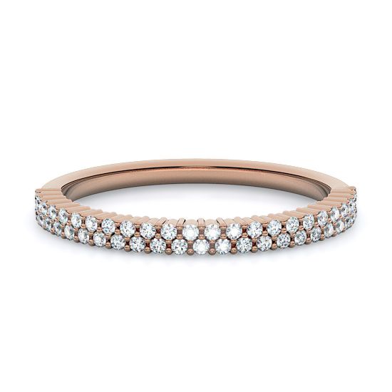 Double Row Pave Diamond Ring (18K Rose Gold)