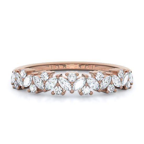 Cluster Marquise and Rounds Diamond Ring (18K Rose Gold)
