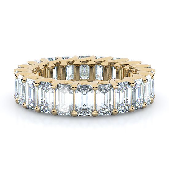 Trellis Emerald Cut Diamond Eternity Band (5.50 Ctw.) (14K Yellow Gold)