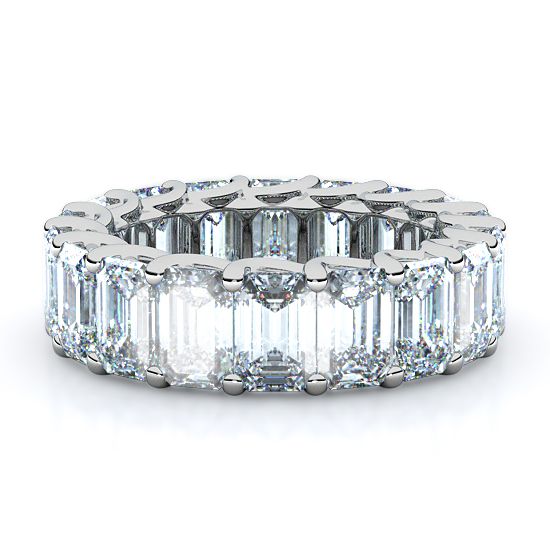 Trellis Emerald Cut Diamond Eternity Band (9.00 Ctw.) (Platinum)