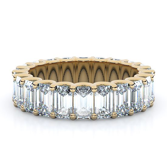 U-Shaped Emerald Cut Diamond Eternity Band (5.50 Ctw.) (18K Yellow Gold)