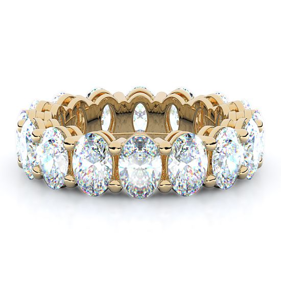 Open Gallery Oval Diamond Eternity Band (8.00 Ctw.) (14K Yellow Gold)