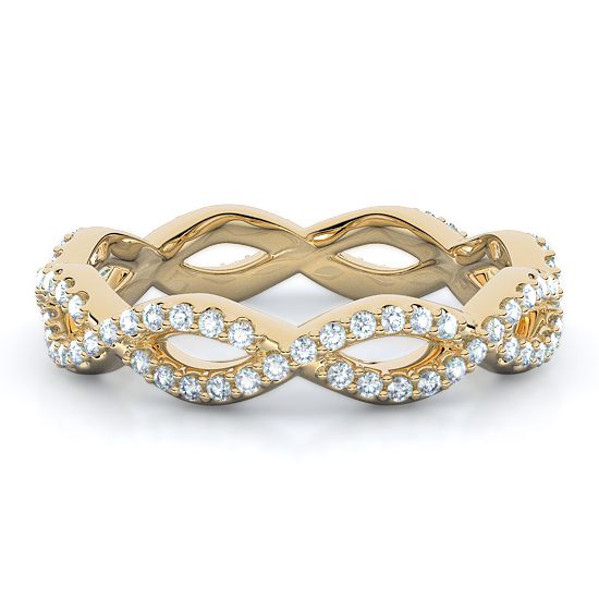 Infinity Twist Diamond Eternity Band (18K Yellow Gold)