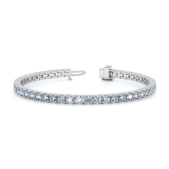Classic Round Basket Four Prong Diamond Tennis Bracelet 2.30-14.80 Ctw. (18K White Gold)