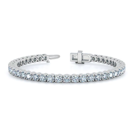 Round Basket Four Prong Diamond Tennis Bracelet 2.08-15 Ctw. (18K White Gold)