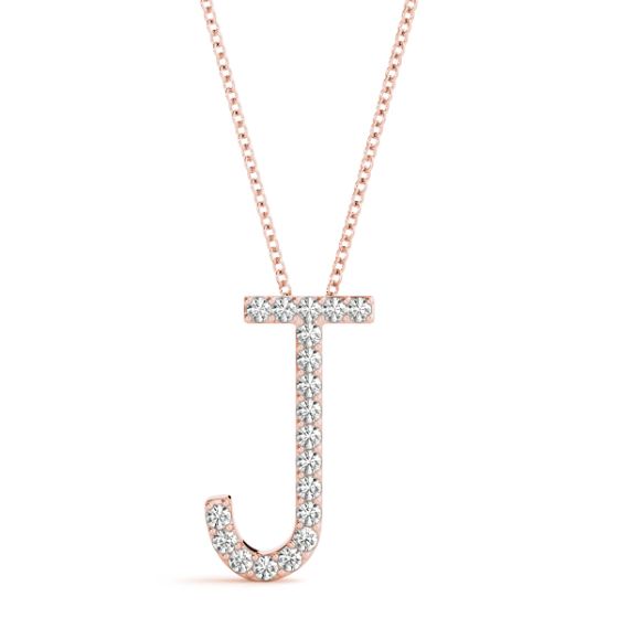 Letter ''J'' Pendant - 14K Rose Gold