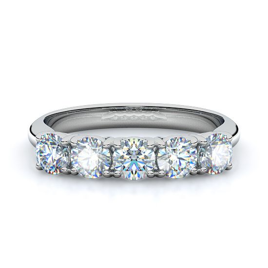  Five Stone Trellis Round Diamond Anniversary Ring (1.00 - 1.70 Ctw.) (Platinum)