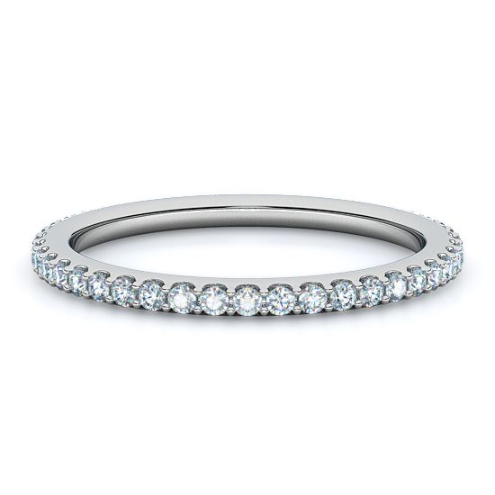 Pave Diamond Eternity Band (0.35 - 0.75 Ctw.) (18K White Gold)