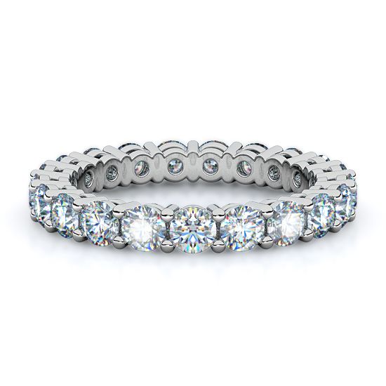 Open Gallery Round Diamond Eternity Band (0.65-3.50 Ctw.) (18K White Gold)