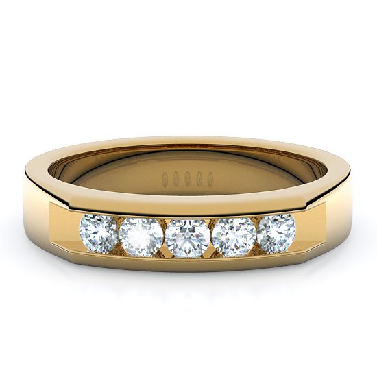 Five Stone Mens Diamond Ring 0.50 - 1.05 Ctw. (14K Yellow Gold)