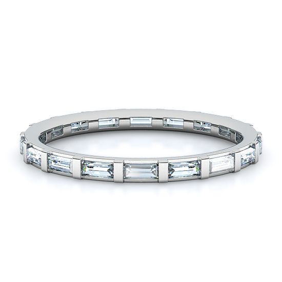 Baguette Diamond Eternity Band (14K White Gold)