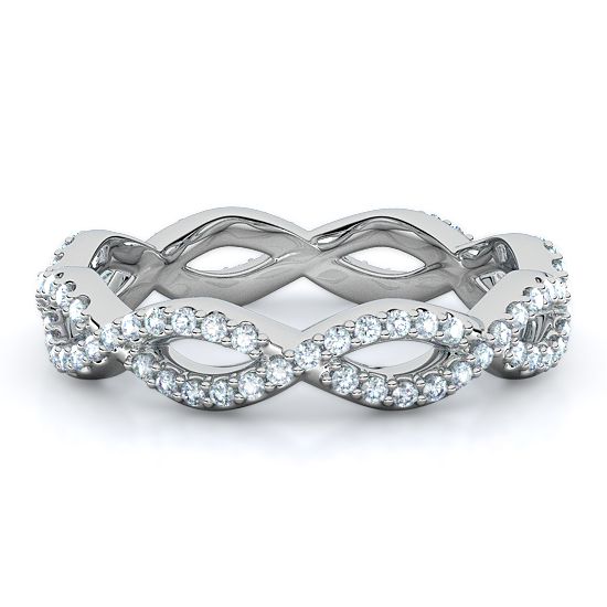 Infinity Twist Diamond Eternity Band (14K White Gold)