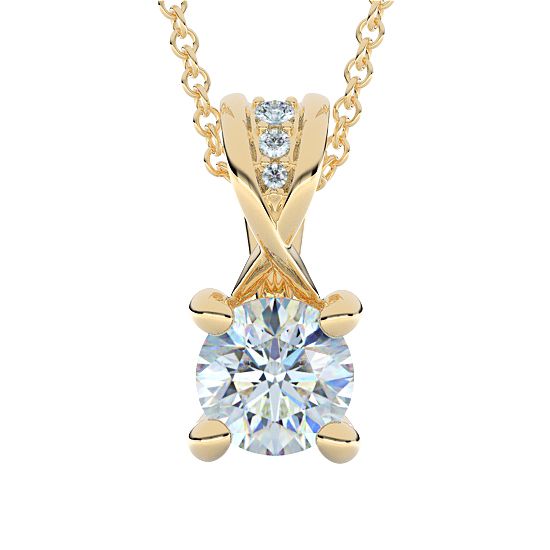 Pave Bail Diamond Pendant 0.25 - 0.75 Ctw. (18K Yellow Gold)
