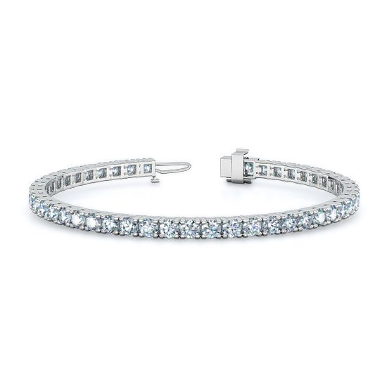 Classic Four Prong Square Basket Diamond Line Round Tennis 2-12.21 Ctw. (18K White Gold)
