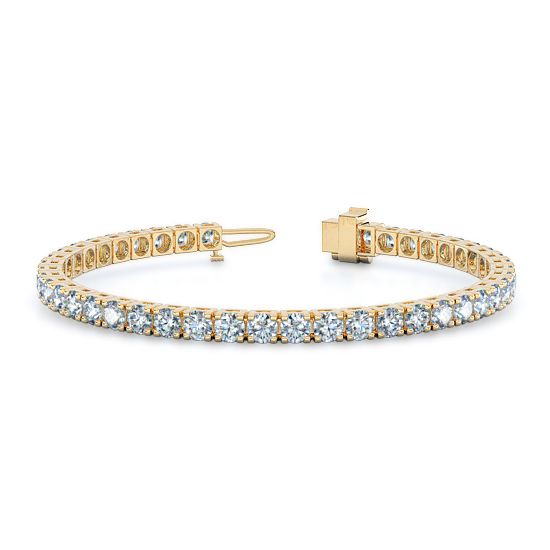 Classic Four Prong Square Basket Diamond Tennis Bracelet 1.48-16.5 Ctw. (18K Yellow Gold)