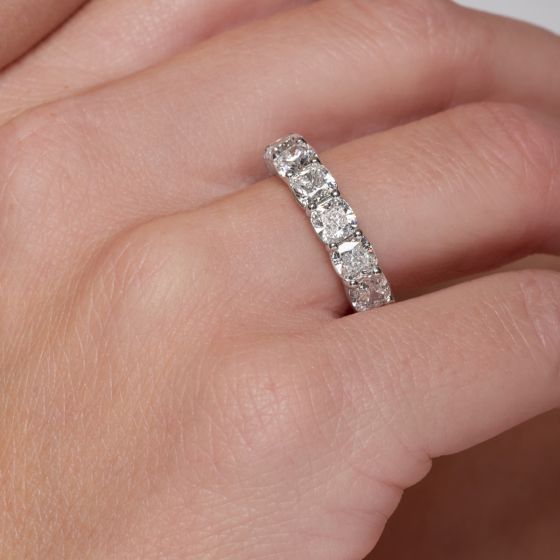 Cushion Cut Eternity Band