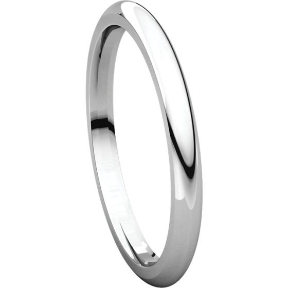 Comfort Fit Wedding Band 2mm (18K White Gold)