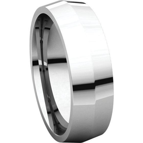 Knife Edge Comfort Fit Wedding Band 6mm (14K White Gold)