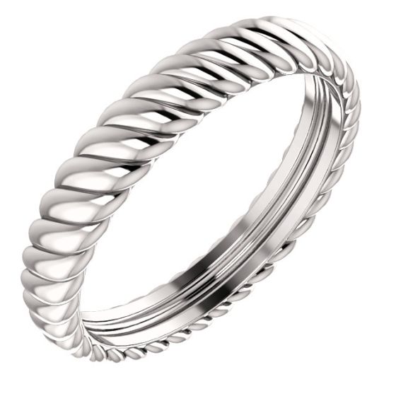 Rope Design Wedding Band (14K White Gold)