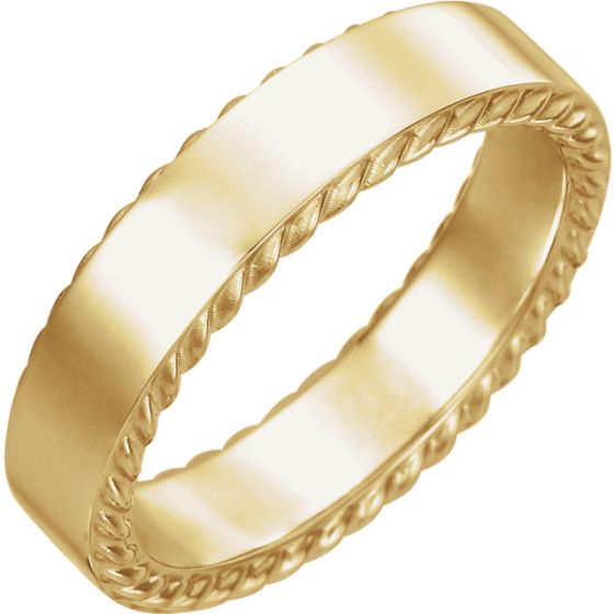 Rope Pattern Design Wedding Band (14K Yellow Gold)