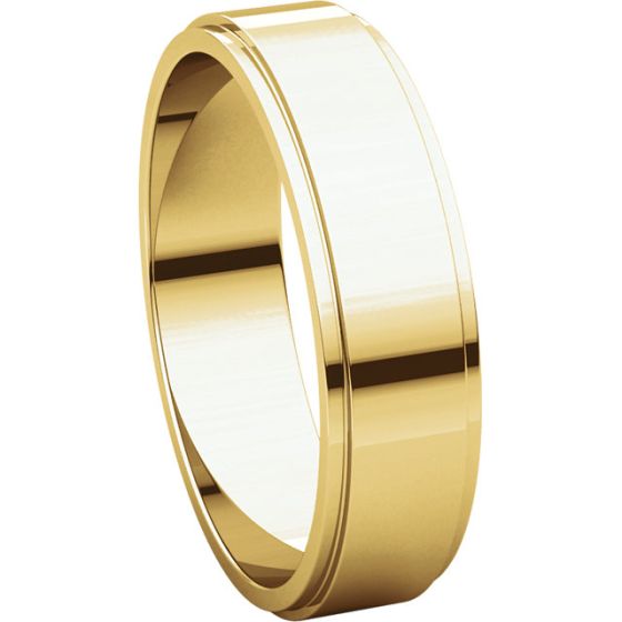 Flat Edge Wedding Band 5mm (18K Yellow Gold)