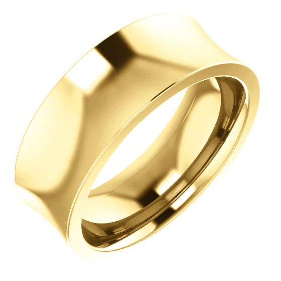 Concave Dessign Wedding Band (14K Yellow Gold)