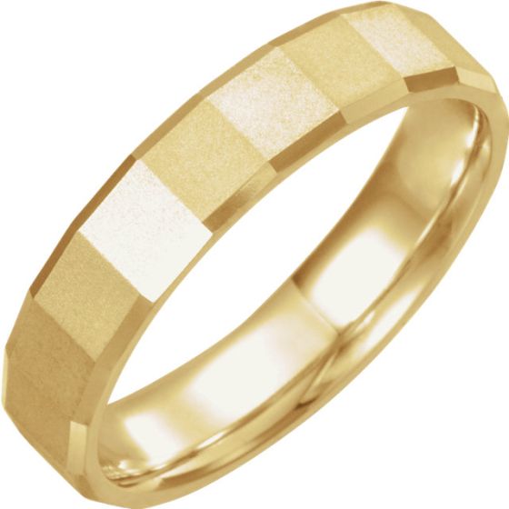 Patterned Design Wedding Band (14K Yellow Gold)