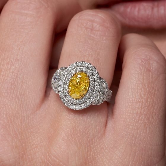 Stylish Yellow Diamond Ring